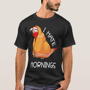 Camiseta Papagaio Cansado Odeia Manhãs I Arara Vermelha
