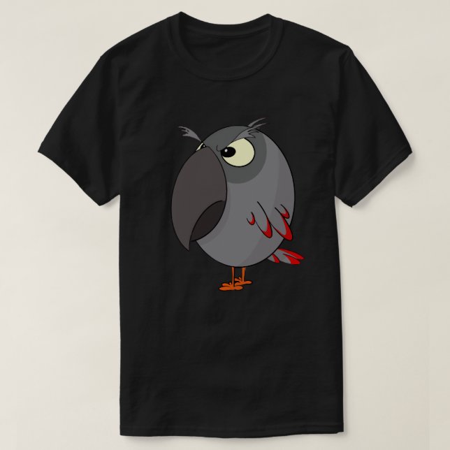 Camiseta Papagaio-Cinza africano (Frente do Design)