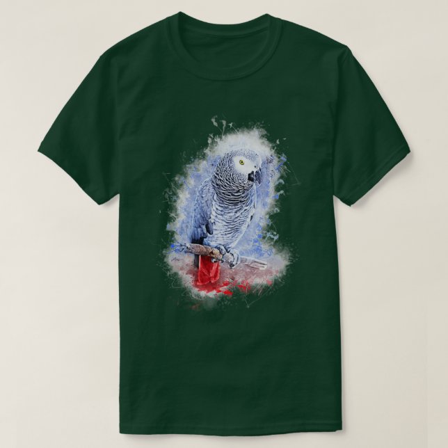 Camiseta Papagaio-cinza-africano Psittacus erithacus (Frente do Design)