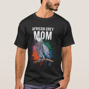 Camiseta Papagaio Cinzento Africano Mãe Amante de Pássaros 