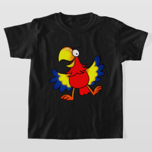 Camiseta Papagaio Colorido Divertido de Desenho Animado