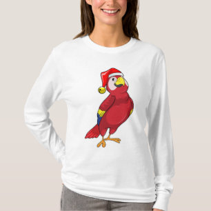 Camiseta Papagaio com chapéu de Papai Noel