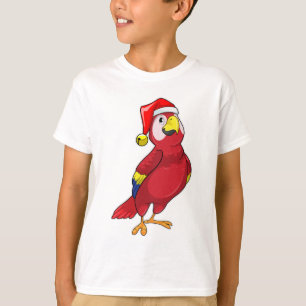 Camiseta Papagaio com chapéu de Papai Noel
