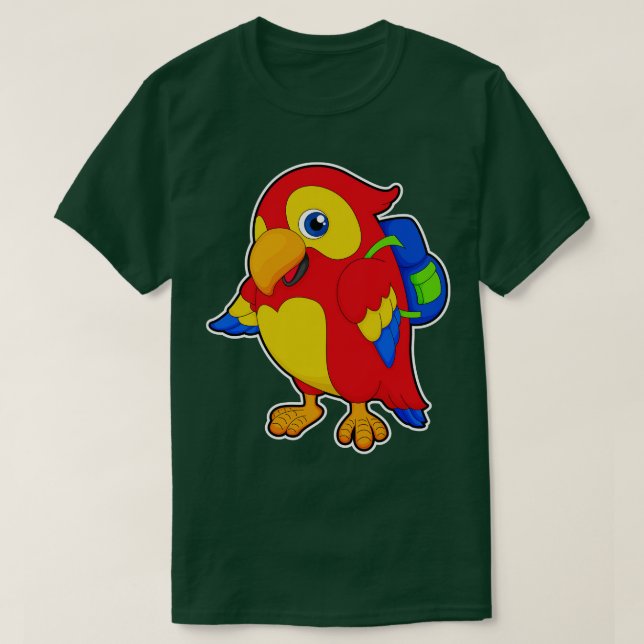 Camiseta Papagaio com mochila (Frente do Design)