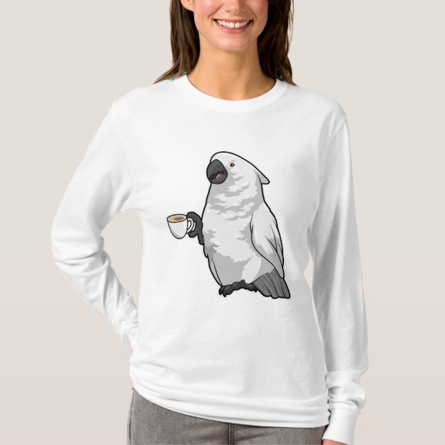 Camiseta Papagaio com Taça de Café (Frente)