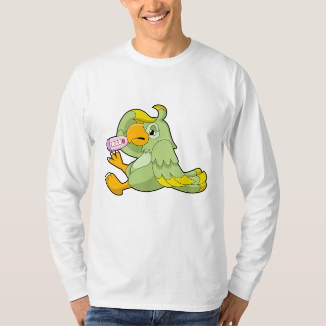 Camiseta Papagaio com termômetro clínico (Frente)