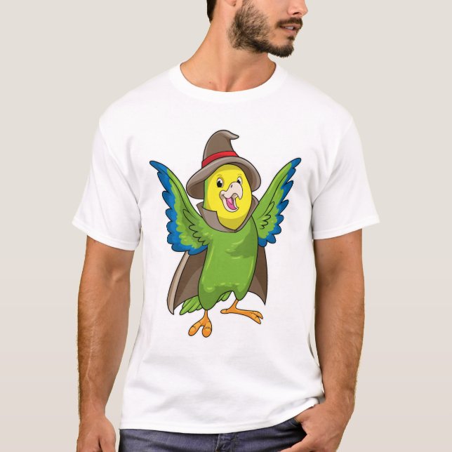 Camiseta Papagaio como assistente com chapéu (Frente)