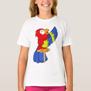 Camiseta Papagaio como Cantor com Microfone
