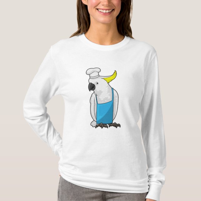 Camiseta Papagaio como Chef com chapéu de cozinha (Frente)