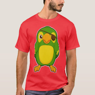 Camiseta Papagaio como Pirata com Eyepatch