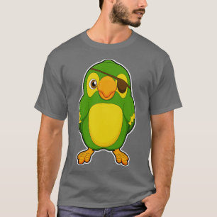 Camiseta Papagaio como Pirata com Eyepatch