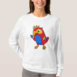Camiseta Papagaio como rei com coroa