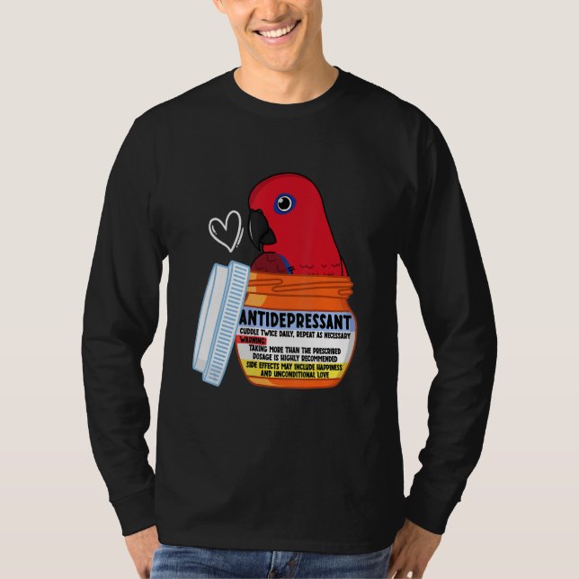 Camiseta Papagaio-Comprimido Bonito I Fêmea Eclectus (Frente)