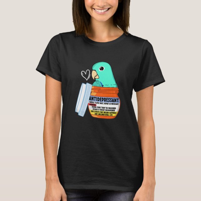 Camiseta Papagaio-Comprimido Coroado I Turquesa Parrotlet P (Frente)