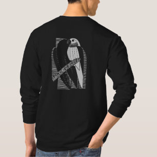 Camiseta Papagaio Costas Minimalista Arte Animal Abstrata
