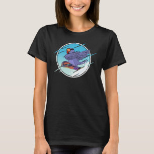 Camiseta Papagaio Dabbing Snowboard I Violeta Ringneck Indi