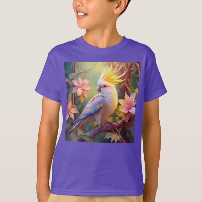 Camiseta Papagaio de Asa Iridescente Fantasia (Frente)