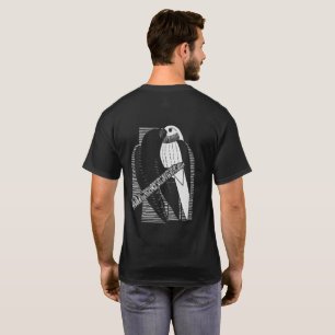 Camiseta Papagaio de costas Minimalista Arte Animal Abstrat