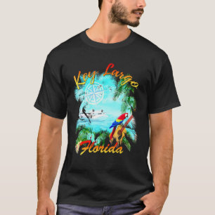 Camiseta Papagaio de Férias na Ilha de Praia da Key Largo F