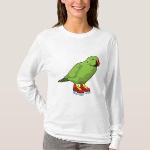 Camiseta Papagaio de gelo patinando com skates de gelo
