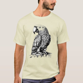 CAMISETA PAPAGAIO DESENHADO À MÃO