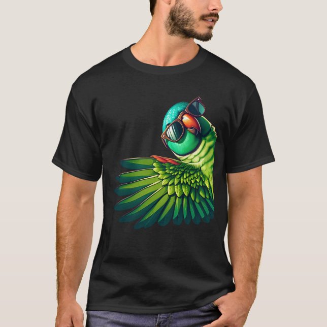 Camiseta Papagaio-do-índio com óculos-do-sol Engraçado (Frente)