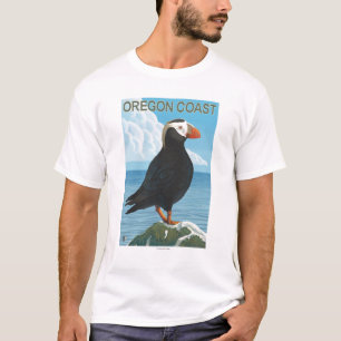 Camiseta Papagaio-do-mar adornado costa de Oregon
