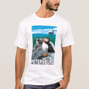 Camiseta Papagaio-do-mar & navio de cruzeiros -