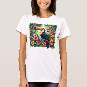 Camiseta papagaio-do-mato/Tucano da selva