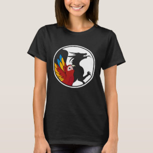 Camiseta Papagaio e Dragão Sombra I Escarlet Macaw