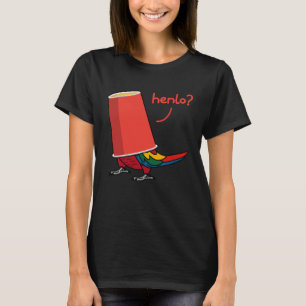 Camiseta Papagaio Em Um Copo Olá Eu Arara Vermelha