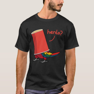 Camiseta Papagaio Em Um Copo Olá Eu Arara Vermelha