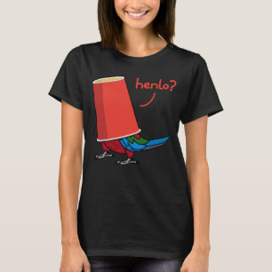 Camiseta Papagaio Em Uma Taça Henlo I Macaw Na Asa Verde