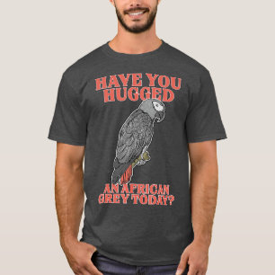 Camiseta Papagaio Engraçado Abraço Cinza Africano Aves Do