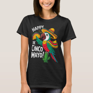 Camiseta Papagaio engraçado chapéu sombrero cinco de maio 