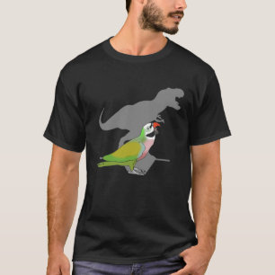 Camiseta Papagaio Engraçado T-Rex Masculino Mustache