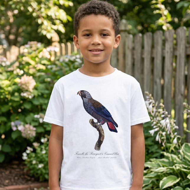 Camiseta Papagaio-escuro, Pionus fuscus (Dusky Parrot or Dusky Pionus, Pionus fuscus. Boy Basic White T-Shirt)