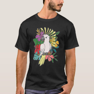 Camiseta Papagaio Exótico Cacatua Animal Pássaro Flores Ca
