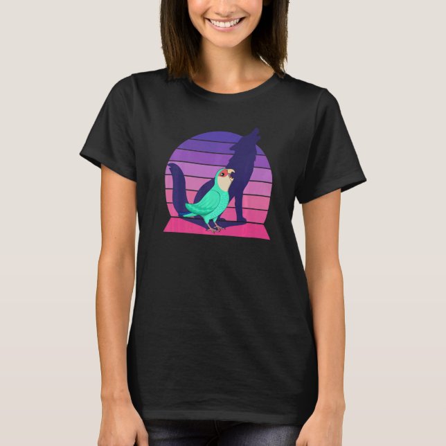 Camiseta Papagaio I Howling Wolf Eu Gritei Peach com azul (Frente)