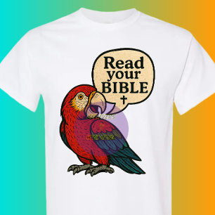 Camiseta Papagaio, Leia a sua BÍBLIA - Cristão