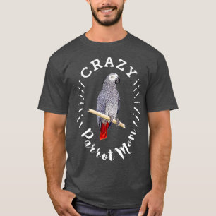 Camiseta Papagaio Louco Mãe Cinza Africana Engraçada Papa