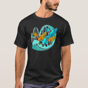 Camiseta Papagaio-Macaw Pássaros-Cilindro-Cilindro Porta co