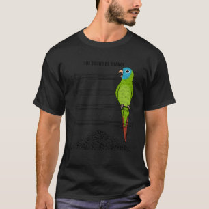 Camiseta Papagaio Músico Eu Soo De Silêncio Eu Coroa Azul
