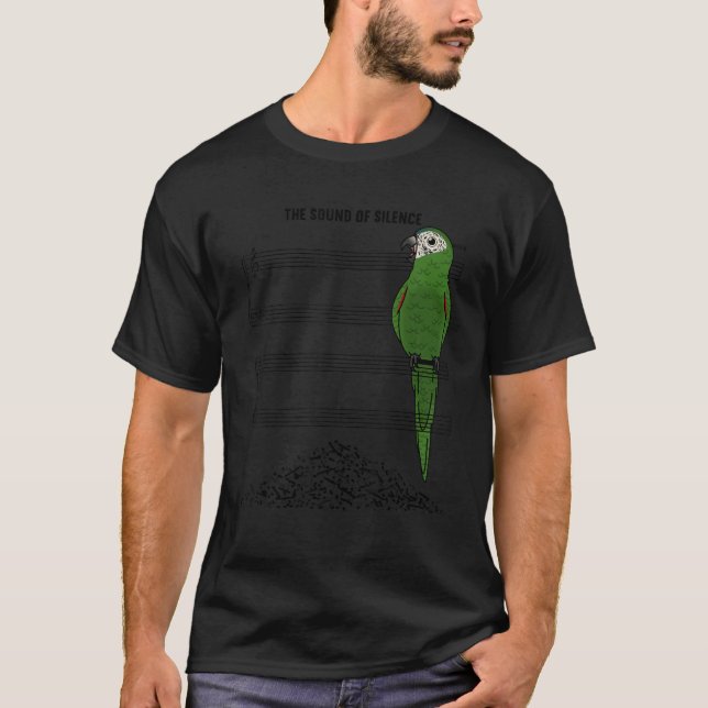 Camiseta Papagaio Músico Eu Soo Silêncio Eu Hahns Macaw (Frente)