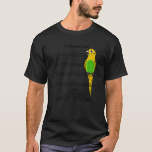 Camiseta Papagaio Músico Eu Soo Silêncio I Orçamento Amarel