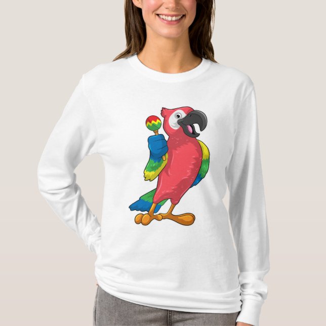 Camiseta Papagaio na Música com Maracas (Frente)