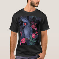 Papagaio Negro Floral Exótico: Natureza Tropical