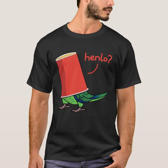 Camiseta Papagaio Num Copo Henlo I Fischers Lovebird (Frente)