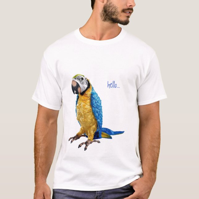 Camiseta papagaio, olá!… (Frente)