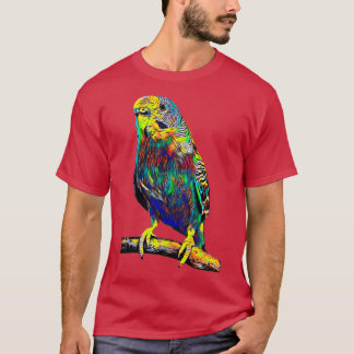 Camiseta Papagaio pendurado numa Design de cor de pássaro d